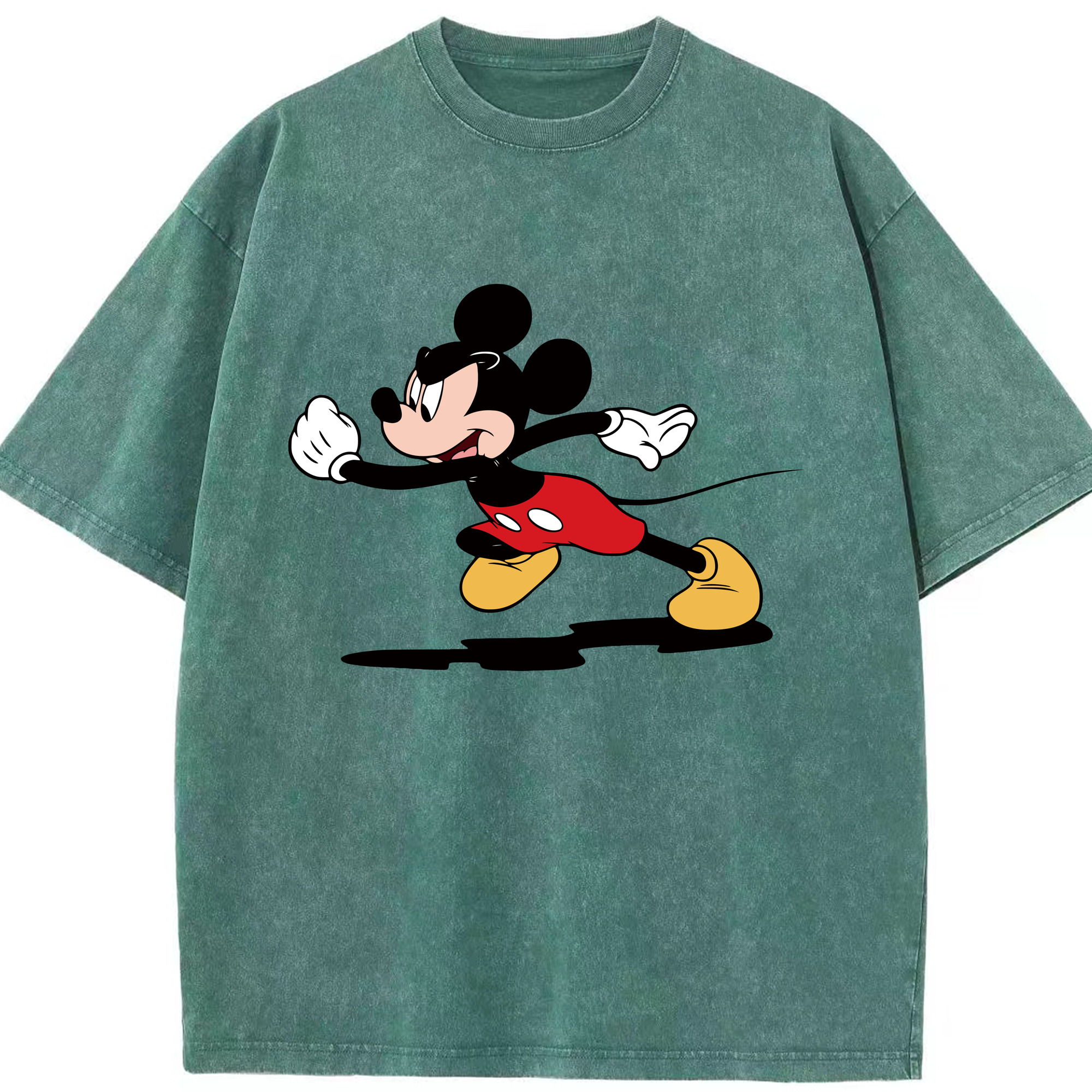 （画像用） ミッキーマウス Mickey Mouse 綿100% ヴィンテージ風 半袖Tシャツ（フロントプリント）